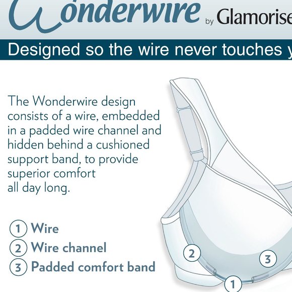 Set of 3! 42B Glamorise WONDERWIRE Bra (FRONT-CLOSE) STRETCH-LACE BLUE NEW - Picture 5 of 9
